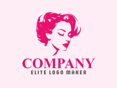 Logotipo ilustrativo em forma de uma mulher, criado com tons de rosa. Capturando a energia e a beleza do empoderamento feminino.