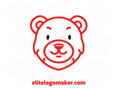 Design de logotipo criativo com a cabeça de um urso jovem em design simétrico, criando uma identidade visual equilibrada e atraente.