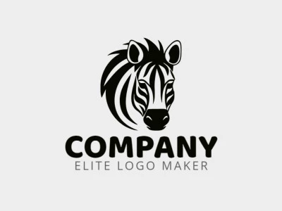 Logotipo memorável com a forma de uma cabeça de zebra com estilo mascote, e cores customizáveis.