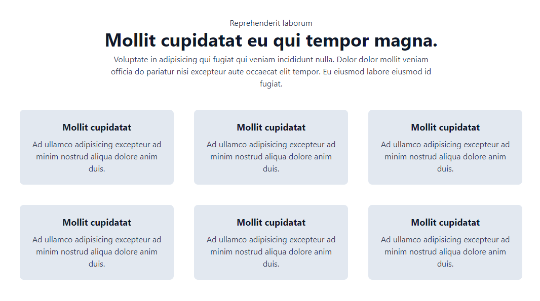 Text Section with HTML5 / Tailwind CSS