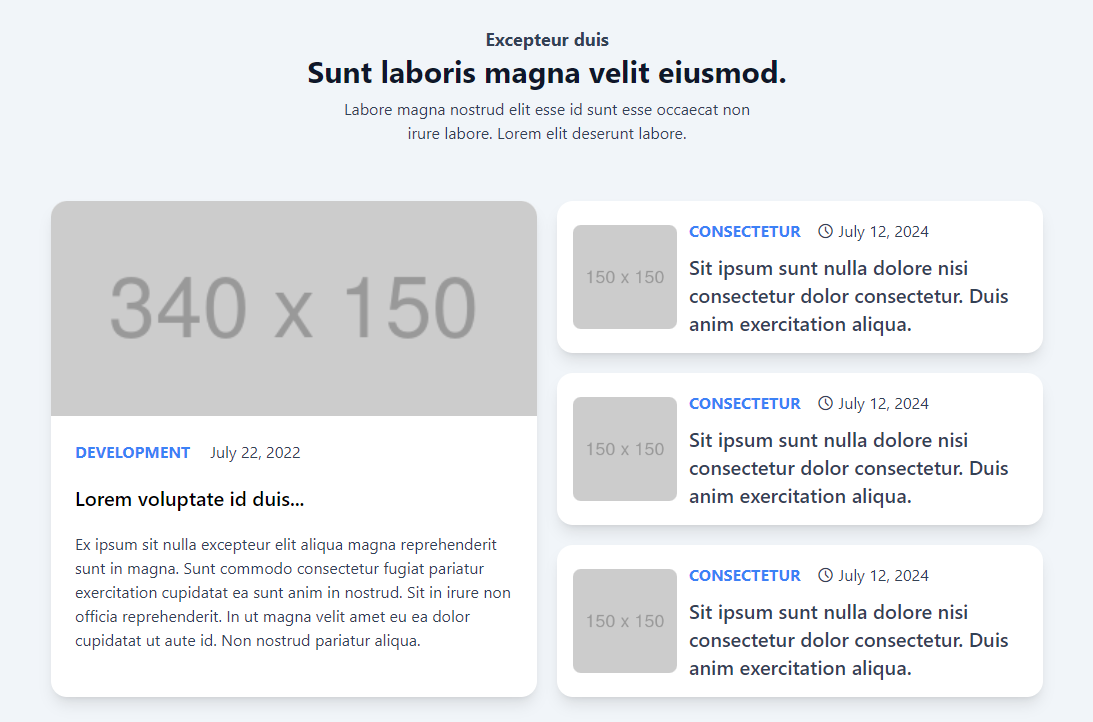 Section With Various News with Tailwind CSS