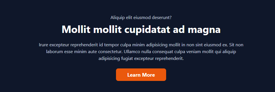 Text section with a link made with Tailwind CSS.