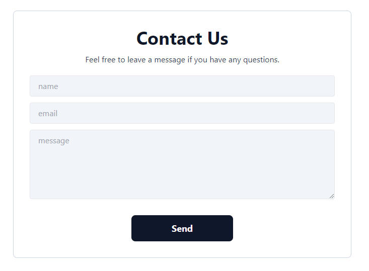 Contact form with Tailwind CSS.