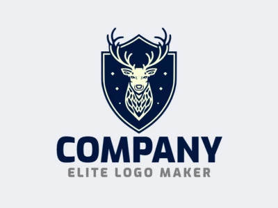 With vibrant blue and yellow hues, this mascot logo features a majestic deer, representing grace, agility, and a strong connection to nature.