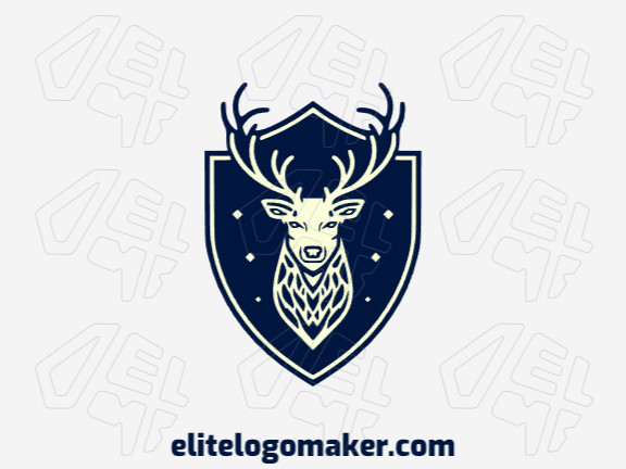 With vibrant blue and yellow hues, this mascot logo features a majestic deer, representing grace, agility, and a strong connection to nature.
