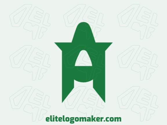 Logo Template for sale, in the shape of a letter "A" combined with an avocado, the color used was green.