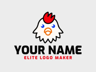 Un logotipo minimalista creativo con la cabeza de un pollo, ofreciendo un diseño único e imaginativo que destaca como un logotipo memorable y creativo.