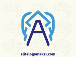 Professional logo in the shape of a letter "A" combined with a hat, with creative design and abstract style.