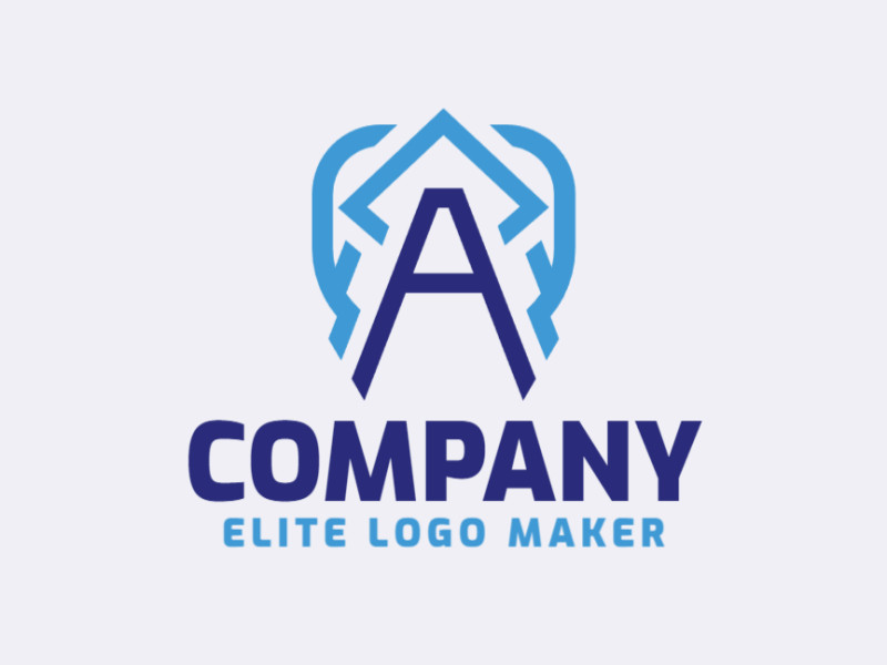 Logotipo profissional com a forma de uma letra "A" combinado com um chapéu, com design criativo e estilo abstrato.