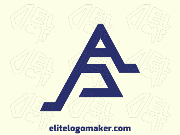 Crie um logotipo para sua empresa com a forma de uma letra "A" combinado com uma letra "P", com estilo minimalista e cor azul.