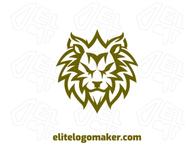 Una imagen abstracta y refinada de un león salvaje, con un diseño simétrico para la creación de logotipos.
