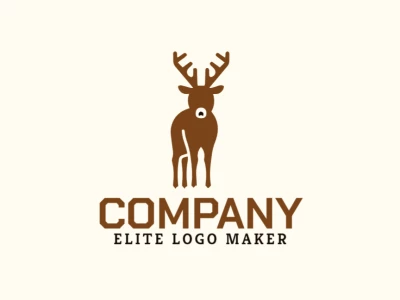 Creative logo featuring an abstract deer design in a minimalist style, with a combination of brown and black colors for a sleek appearance.