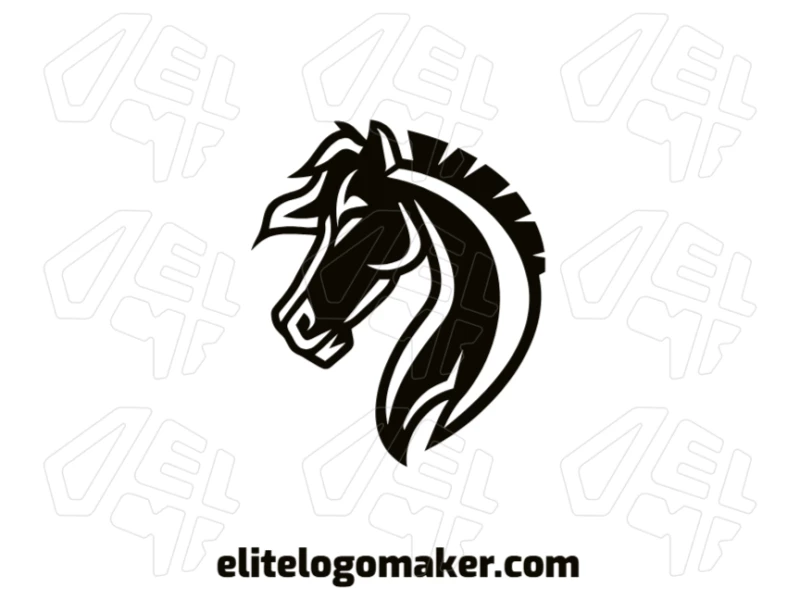 Crea un excelente diseño abstracto de una cabeza de caballo garanhão con un estilo único y atemporal de diseño de logotipo para tu marca.