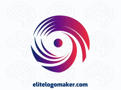 Customizable logo design featuring an abstract eye in a gradient style, offering a unique and modern visual appeal.