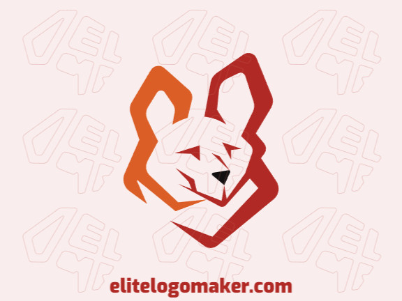 Abstract logo with a refined design forming a fox with brown and orange colors.