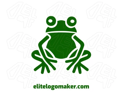 Un diseño profesional y simple de una rana abstracta en verde, creando una apariencia limpia y moderna.