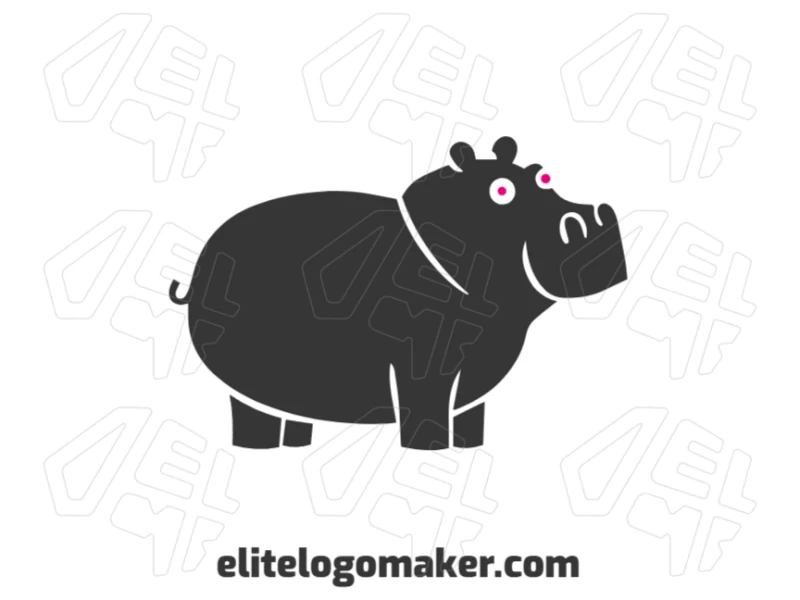 Logo template featuring an abstract hippopotamus with a simple design, offering a minimalist and clean visual identity.
