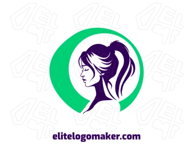 Um design de logotipo criativo com uma ilustração abstrata de uma mulher bonita, perfeito para a criação de um logotipo profissional e artístico.