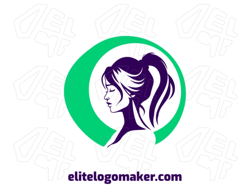 Un diseño de logotipo creativo con una ilustración abstracta de una mujer bonita, perfecto para la creación de un logotipo profesional y artístico.