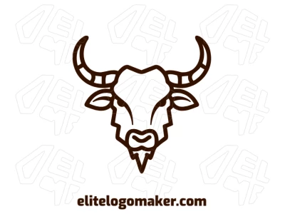 Ilustración abstracta de una cabeza de toro con estilo de letra inicial, ideal para un logotipo de negocios con diseño premium.