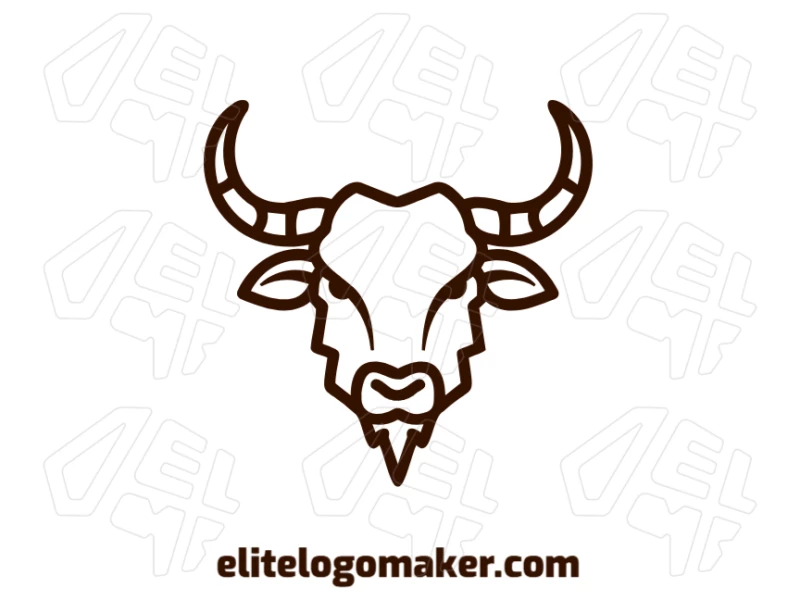 Ilustração abstrata de uma cabeça de touro com estilo de letra inicial, perfeito para um logotipo de negócios com design premium.