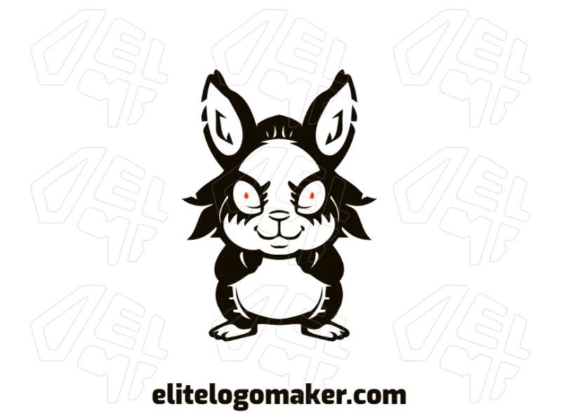 A business-focused, abstract illustration of a crazy rabbit, blending wild shapes and vibrant colors for a dynamic and memorable logo design.