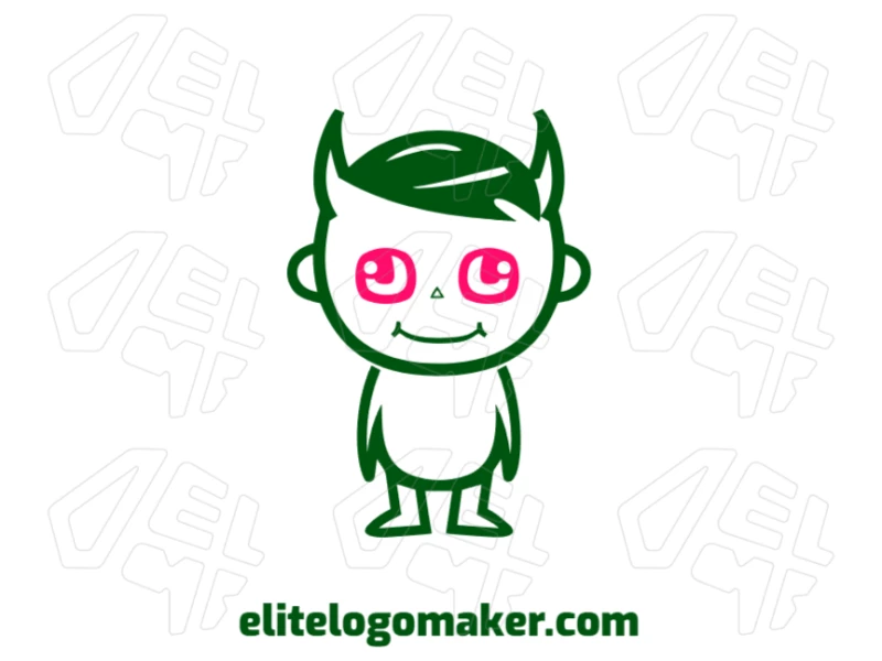 Uma ilustração abstrata de um alienígena verde em estilo pictórico, perfeita para um conceito de logotipo refinado com design único e futurista.