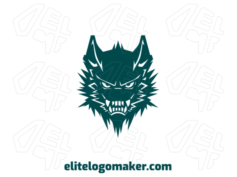 A cheap logo with an abstract illustration of a green monster, showcasing a unique and eye-catching design.