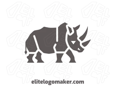 Generate a unique and striking logo with an abstract illustration of a large rhinoceros, designed to create a bold and powerful visual identity.