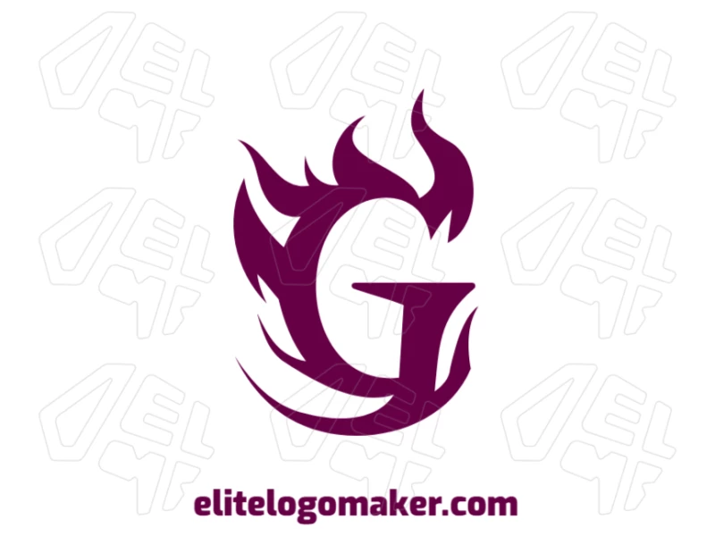 Uma ilustração abstrata da letra "G" com efeito de fogo, um design de logotipo adequado e notável para qualquer marca que procure um estilo inicial ousado.
