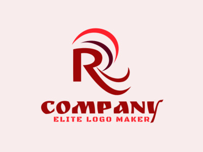 Un diseño de logo abstracto llamativo que incorpora la esencia de la letra 'R', con un toque dinámico en tonos rojos vibrantes.