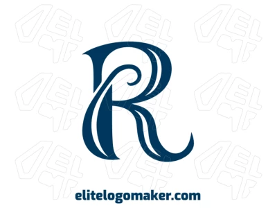 Uma letra "R" abstrata com pontas finas em estilo vetorial, ideal para um design de logotipo customizável.
