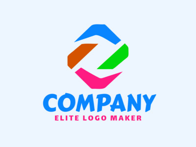 Logotipo minimalista en forma de un giro abstracto con diseño creativo.