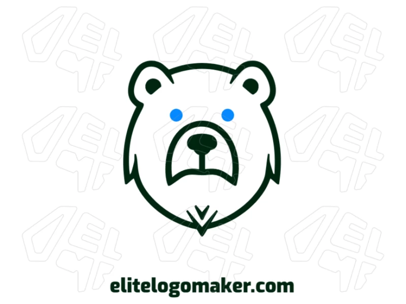 A concept-driven, adorable image of a black bear with a symmetrical design, creating a clean and professional logo that is 100% vector-based.