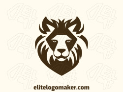 Abstract logo in the shape of an african lion with creative design.