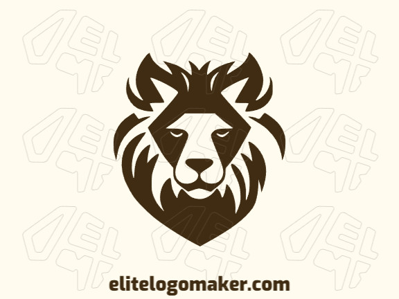 Logotipo abstrato com a forma de um leão africano com design criativo.
