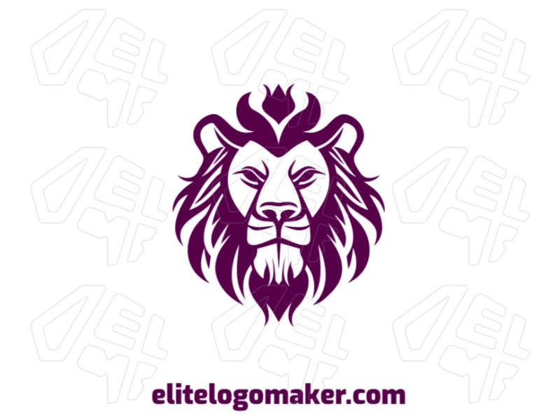 Concept logo design featuring an African lion in purple color, creating a simple yet bold and unique visual identity.