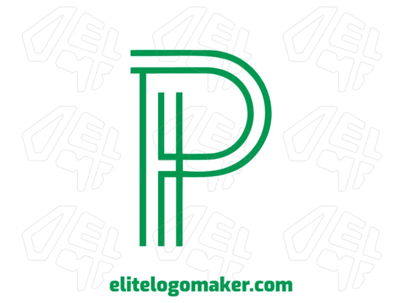 Artistic logo of the letter "P", with detailed strokes, sophisticated aesthetics, and an elegant appearance.