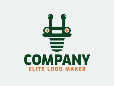 Logotipo personalizable en forma de un extraterrestre con diseño creativo y estilo abstracto.