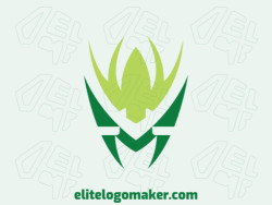 Logotipo criativo com a forma de um alienígena, com design refinado e estilo abstrato.