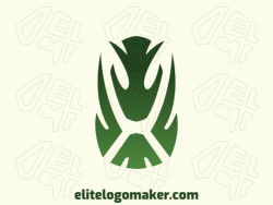 Customizable logo in the shape of an alien, composed of a gradient style and green color.