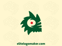 Template logo in the shape of an alien with abstract design with green and red colors.