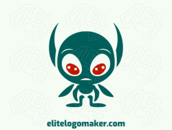 A cute alien mascot logo made with green, red, and fun-loving vibes. Capture the essence of your brand with this playful, unique design!