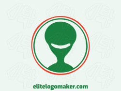Logo with creative design, forming an alien with abstract style and customizable colors.