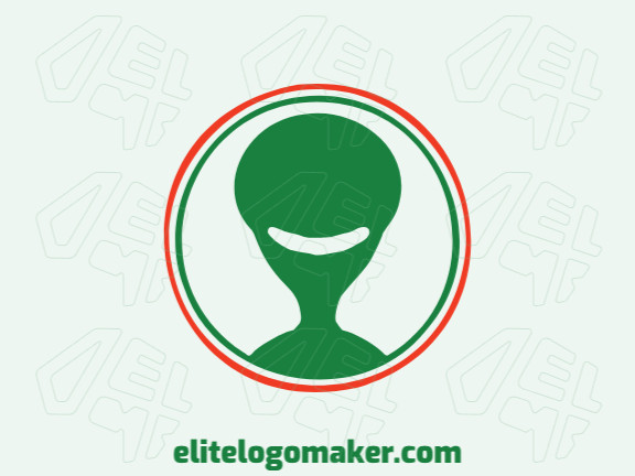 Logotipo com design criativo formando um alienígena com estilo abstrato e cores customizáveis.