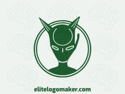 Modern logo in the shape of an alien with professional design and abstract style.