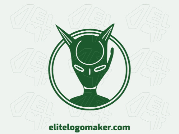 Logotipo moderno com a forma de um alienígena com design profissional e estilo abstrato.