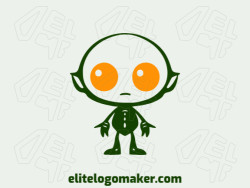 Create a memorable logo for your business in the shape of an alien with childish style and creative design.