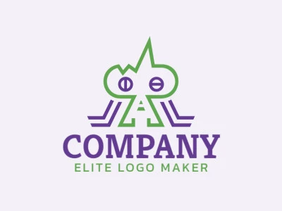 Logotipo ideal para diferentes negocios en forma de un extraterrestre con diseño creativo y estilo monoline.