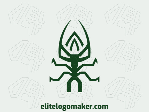 Logotipo  com a forma de um alienígena composto por um design criativo e estilo abstrato.